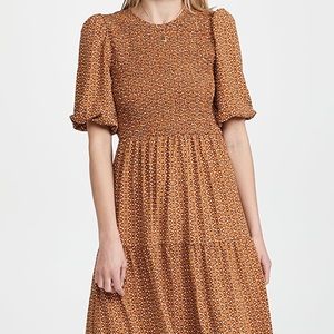 Wayf Camden Smocked MIDI dress